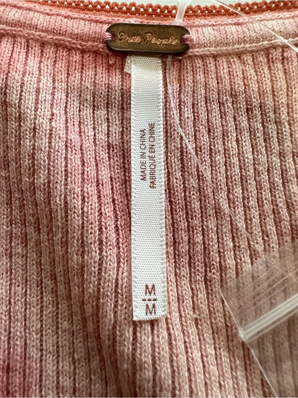 Free People Rory Henley Knit Top Pink Tie Dye Button Scoop Neck Boho